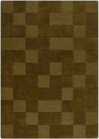 Tapete de lã tufado à mão com relevo Checkerboard