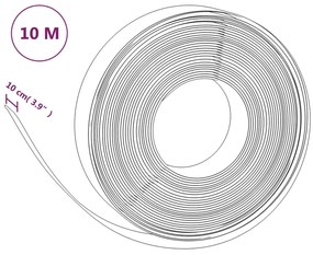 Bordas de jardim 5 pcs 10 m 10 cm polietileno preto