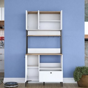 Armário Multiuso JE159 – Branco Nogal – 90x184,2x38 cm