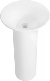 Mexen Leta lavatório de pé de conglomerado 45 x 45 cm, branco mate - 26574500