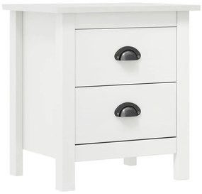Mesas cabeceira Hill 2 pcs 46x35x49,5cm pinho branco