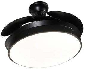 Ventilador de teto preto LED telecomando - XIRO Moderno