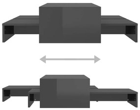 Conjunto de mesas de centro 100x100x26,5 cm cinzento brilhante