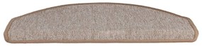 Tapetes de escada 15 pcs 65x24x4 cm castanho claro