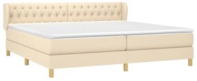 Cama com molas/colchão 200x200 cm tecido cor creme