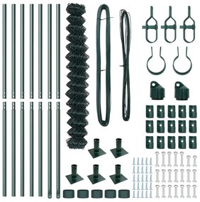 Conjunto de Postes de Cerca Prateado 10 x 1.6 m