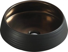 Mexen Ariana lavatório de bancada 43 x 43 cm, preto/dourado - 22054366