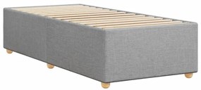 Estrutura de cama sem colchão 90x190 cm tecido cinzento-claro