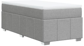 Cama com molas/colchão 80x200 cm tecido cinza-claro
