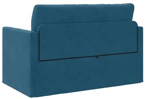 Sofá de chão-cama 2 em 1 Azul 124x204x61 cm Veludo