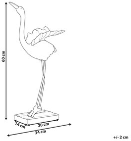 Figura decorativa prateado e castanho escuro 60 cm CRANE Beliani