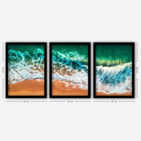 Pintura Decorativa em Moldura 3SC31 – Multicolor – 35 x 45 cm (3 Peças