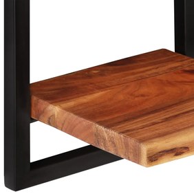 Prateleiras de parede 2 pcs 25x25x75 cm acácia maciça e aço