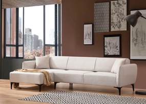 Sofá "Belissimo" Chaise Longue de 3 Lugares – Branco – 270x140x95 cm –