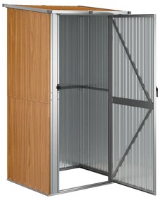 Abrigo de jardim 118,5x97x209,5 cm aço galvanizado castanho