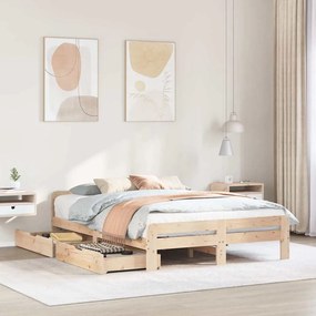 vidaXL Cama sem colchão 150x200 cm madeira de pinho maciça