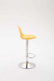 Banco alto Kiel em couro sintético 39 x 82-104 x 43 cm Amarelo