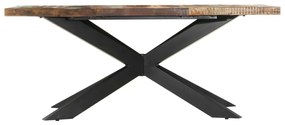 Mesa de jantar 180x90x76 cm madeira recuperada maciça