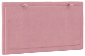 Almofadão de cabeceira 80 cm veludo rosa
