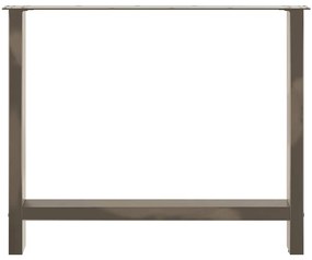 Pés para mesa de jantar em aço natural, 2 peças, 100x(72-73) cm, aço