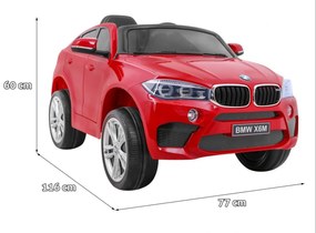 Carro elétrico para Crianças 12V BMW X6M Rodas de EVA, Assento de couro Vermelho Pintado