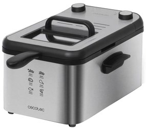 Fritadeira elétrica de 3 litros de capacidade CleanFry 3000 Full Inox, filtro OilCleaner, 2400 W, tigela, cesto de fritar, aptos para máquina da loiça