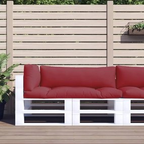 vidaXL Almofadões para móveis de paletes 3 pcs tecido vermelho tinto