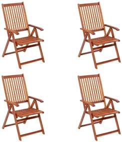 Cadeiras de jardim dobráveis 4 pcs madeira de acácia maciça