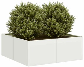 Vaso/floreira 80x80x30 cm aço branco