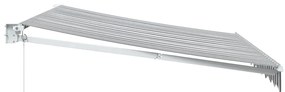 Toldo retrátil 3x2,5 m tecido e alumínio antracite e branco