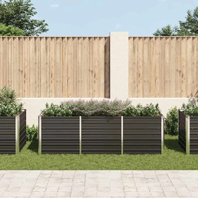 Canteiro elevado jardim aço galvanizado 240x80x77 cm antracite