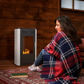 Lareira com fogão a etanol 50 x 27 x 82 cm, com depósito de 1,2 L, 3 horas de autonomia, cobertura de 20 a 25 m², preta