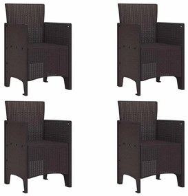 Conjunto de Jantar de Jardim 5 pcs Castanho 150 x 100 x 73 cm
