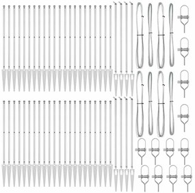 Postes de Cerca com Espeto - 52 peças, Ø32mm, 60cm, Aço Galvanizado