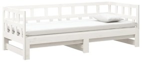 Sofá-cama de puxar 2x(90x200) cm pinho maciço branco