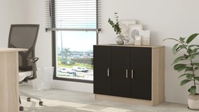 Armário Multiusos VO5 – Carvalho/Preto – 89,1x73,8x38,1 cm