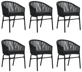 7 pcs conjunto de jantar para jardim preto