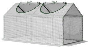 Estufa 119x60x60cm Estufa de Jardim com 2 Janelas Enroláveis para Cult