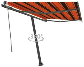 Toldo automático independente 350x250 cm laranja e castanho