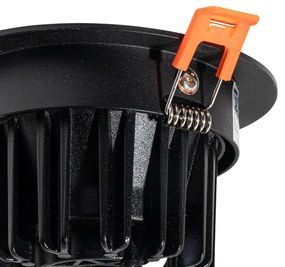 Conjunto de 6 focos embutidos pretos 9,5cm Incl. LED 1300 lm regulável IP65 - Gaius Moderno