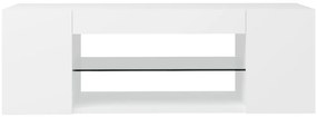Móvel de TV com luzes LED 90x39x30 cm branco