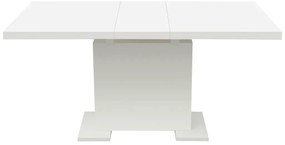 Mesa de jantar extensível, branco brilhante