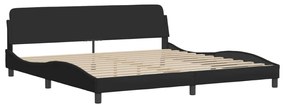 Estrutura de cama sem colchão 200x200 cm tecido preto