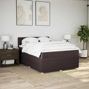 Cama com molas/colchão 140x200 cm tecido castanho-escuro