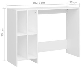 Secretária 102,5x35x75 cm derivados de madeira branco