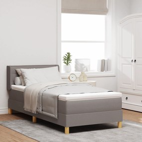 vidaXL Cama Box Spring com Colchão Taupe - 100 x 200 cm - Tecido