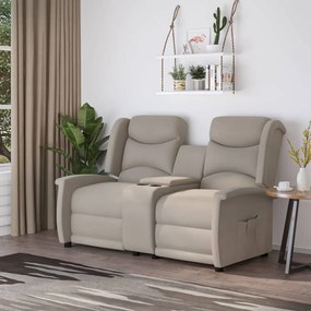 vidaXL Sofá reclinável 2 lugares tecido microfibra cinzento-claro