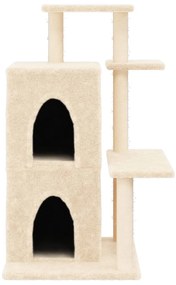 Árvore p/ gatos c/ postes arranhadores sisal 97 cm cor creme