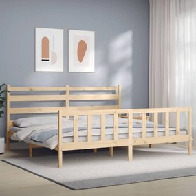 Cama sem colchão 200x200 cm madeira de pinho maciça