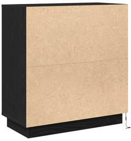 Aparador vidaXL com LED em Carvalho Preto 71x34,5x75 cm em Madeira Eng
